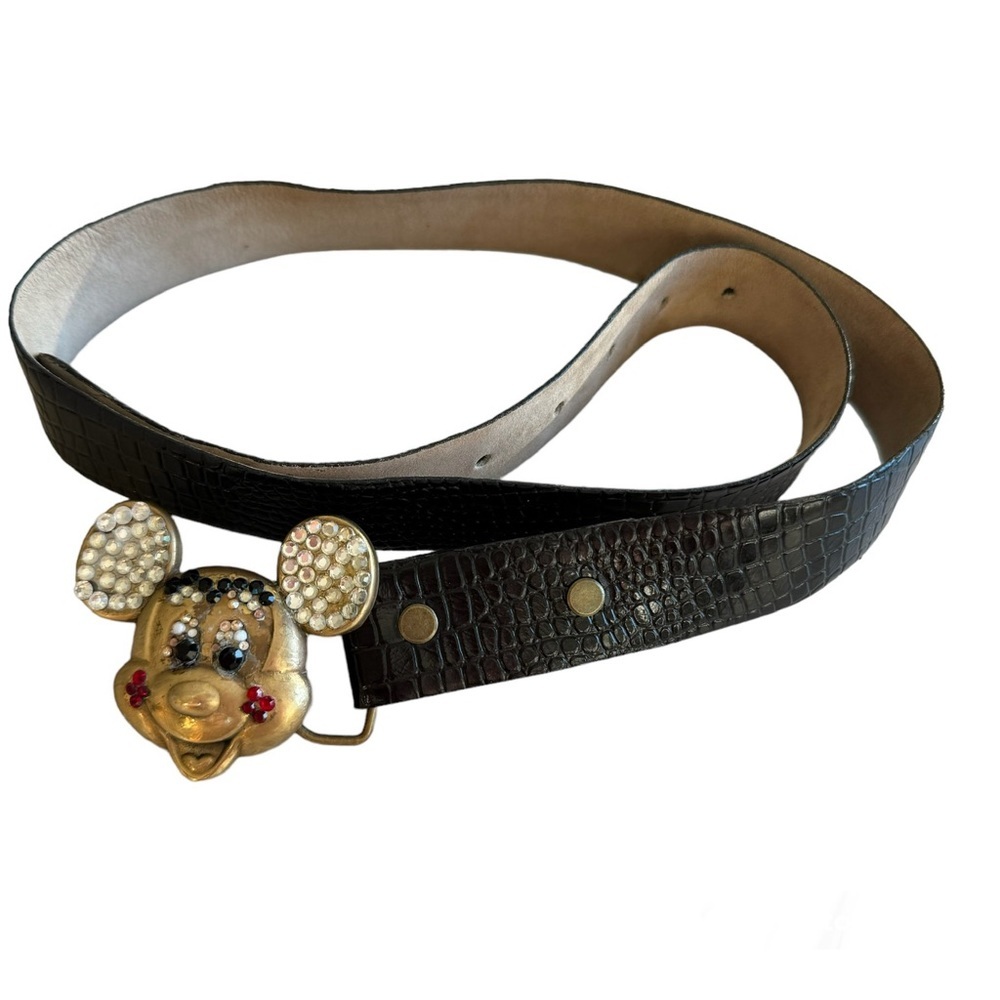 Vintage Solid Brass Minnie Mouse Walt Disney Productions Belt and Buckle